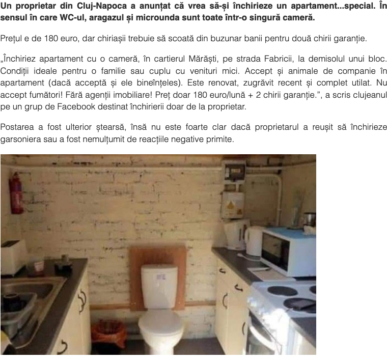 Screenshot 2022-07-16 at 22-49-36 FOTO - Anunțul care a stârnit hohote de râs garsonieră de închiriat cu WC-ul în bucătărie totul la 180 de euro pe lună.png