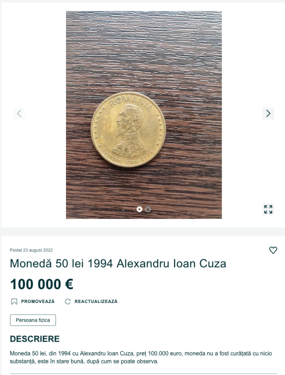 Screenshot 2022-09-05 at 14-43-42 Monedă 50 lei 1994 Alexandru Ioan Cuza Iasi • OLX.ro.png